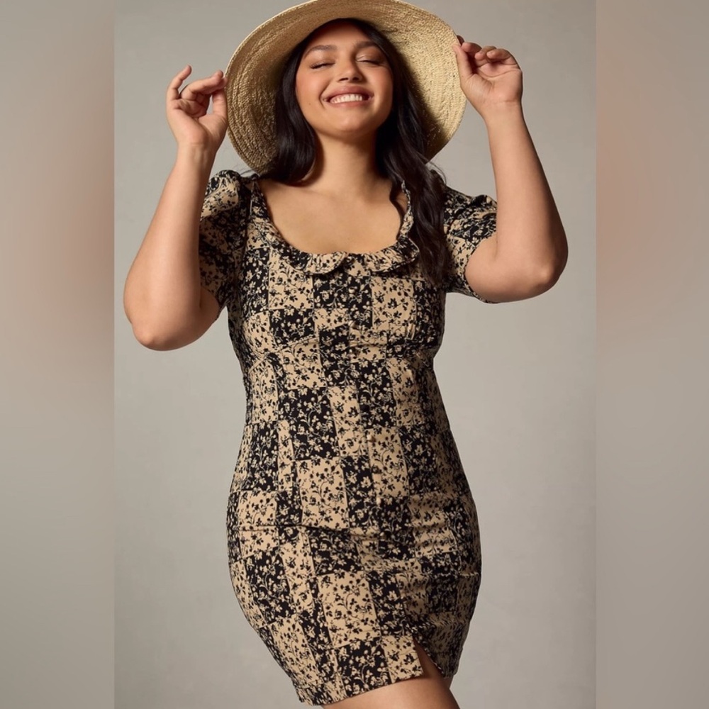 By Anthropologie Ruffled Puff-Sleeve Dress